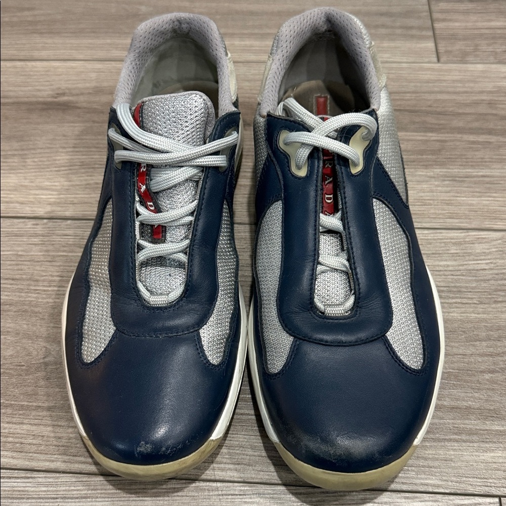Prada Gray and Navy Sneakers